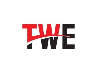 Beyaz arkaplandaki TWE harfleri, vektör logosu