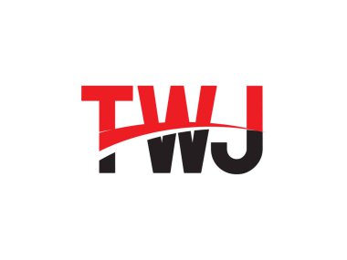 Beyaz arkaplan ve vektör logosunda TWJ harfleri izole edildi