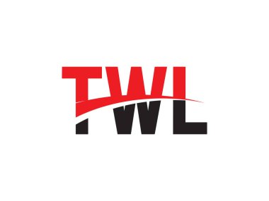 Beyaz arkaplan ve vektör logosu üzerinde izole edilmiş TWL harfleri