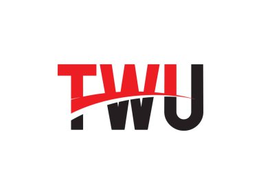 Beyaz arkaplan ve vektör logosunda TWU harfleri izole edildi