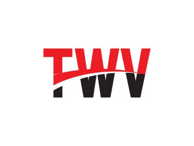 Beyaz arkaplanda izole edilmiş TWV harfleri, vektör logosu