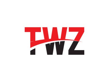 Beyaz arkaplan ve vektör logosunda TWZ harfleri izole edildi