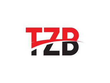 Beyaz arkaplan ve vektör logosunda TZB harfleri izole edildi