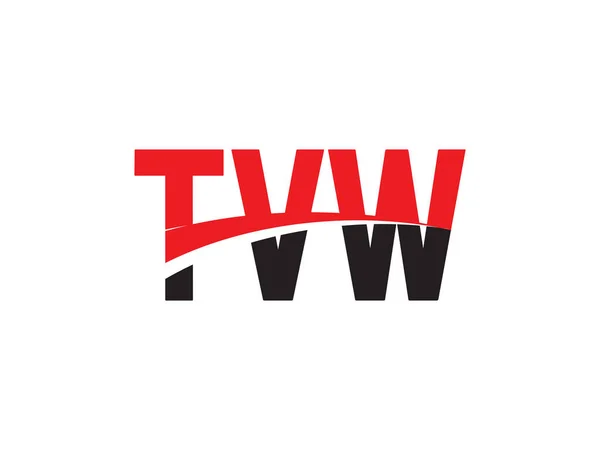 Γράμματα Tvw Που Απομονώνονται Λευκό Φόντο Λογότυπο Διανύσματος — Διανυσματικό Αρχείο