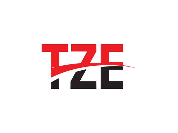 Tze Bokstäver Isolerade Vit Bakgrund Vektor Logotyp — Stock vektor