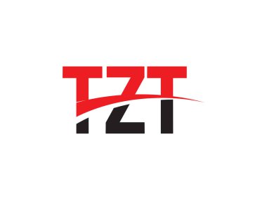 Beyaz arkaplanda izole edilmiş TZT harfleri, vektör logosu