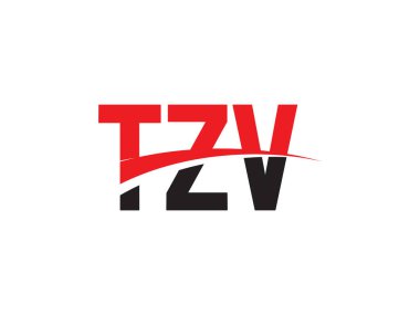 Beyaz arkaplanda izole edilmiş TZV harfleri, vektör logosu