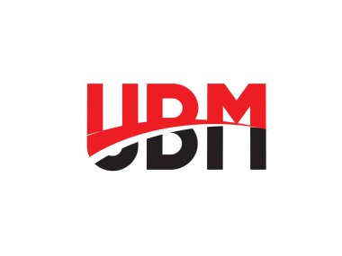 Beyaz arkaplan ve vektör logosunda UBM harfleri izole edildi