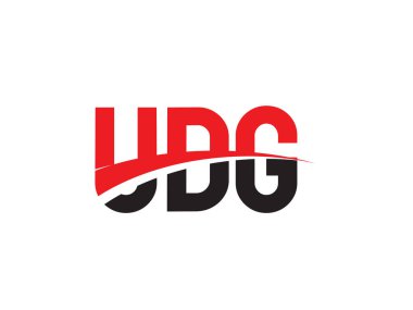 Beyaz arkaplanda izole edilmiş UDG harfleri, vektör logosu