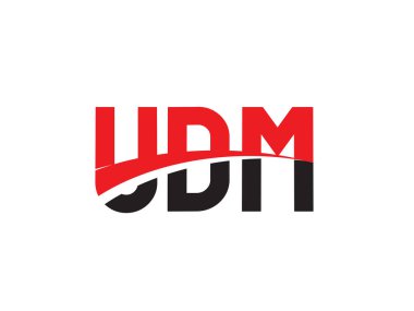 Beyaz arkaplanda izole edilmiş UDM harfleri, vektör logosu