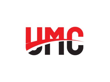 Beyaz arkaplan, vektör logosu üzerinde UMC harfleri izole