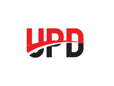 Beyaz arkaplan ve vektör logosunda UPD harfleri izole edildi