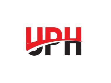 Beyaz arkaplanda izole edilmiş UPH harfleri, vektör logosu