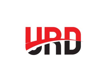 Beyaz arkaplanda izole edilmiş URD harfleri, vektör logosu