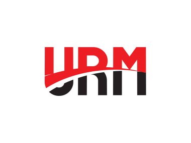 Beyaz arkaplanda izole edilmiş URM harfleri, vektör logosu