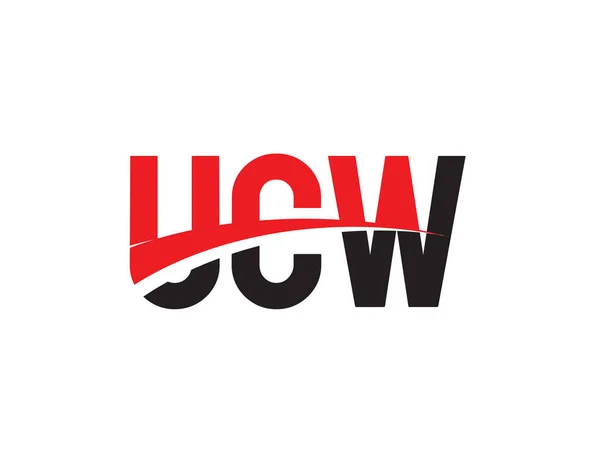 Γράμματα Ucw Που Απομονώνονται Λευκό Φόντο Λογότυπο Διανύσματος — Διανυσματικό Αρχείο