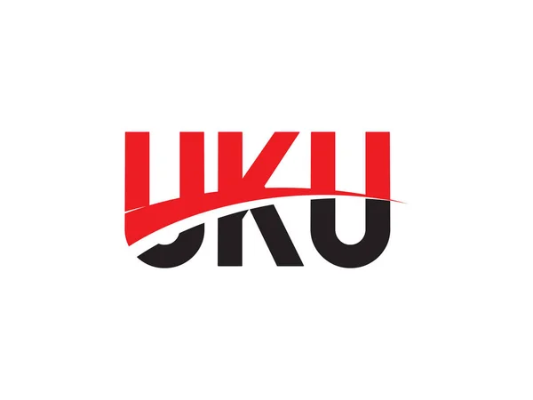 白い背景に隔絶されたUku文字 ベクトルロゴ — ストックベクタ