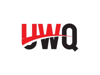 Beyaz arkaplanda izole edilmiş UWQ harfleri, vektör logosu