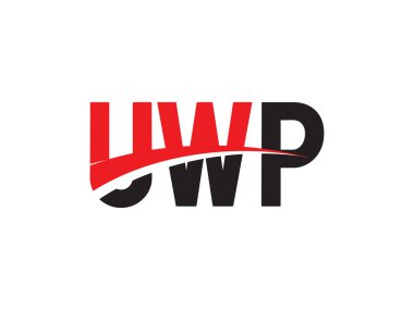 Beyaz arkaplanda izole edilmiş UWP harfleri, vektör logosu