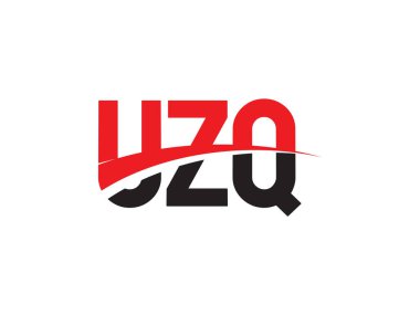 Beyaz arkaplanda izole edilmiş UZQ harfleri, vektör logosu