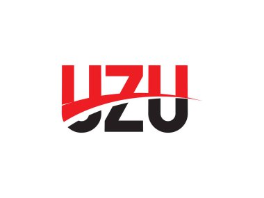 Swoosh harf vektörlü UZU ilk harf logosu