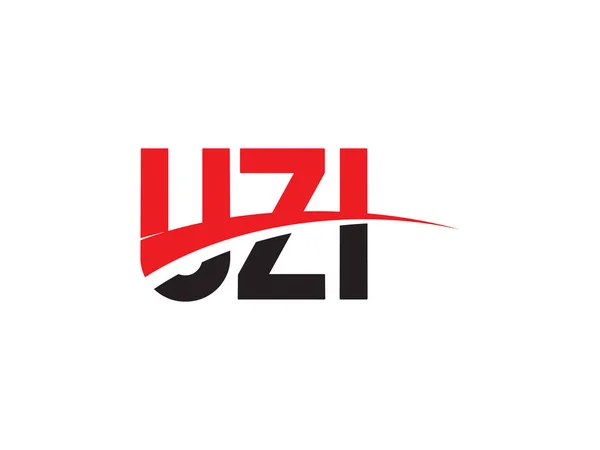Uzi Letras Isoladas Fundo Branco Logotipo Vetor — Vetor de Stock