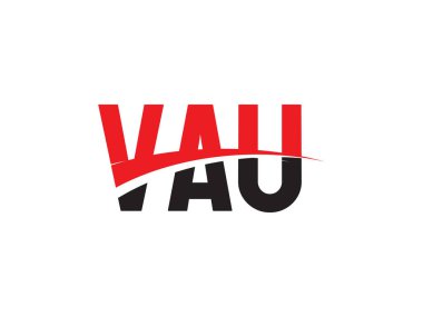Beyaz arkaplanda VAU harfleri izole edilmiş, vektör logosu