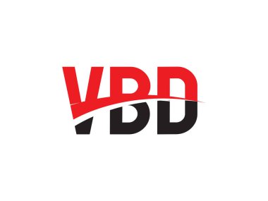Beyaz arkaplan ve vektör logosunda VBD harfleri izole edildi