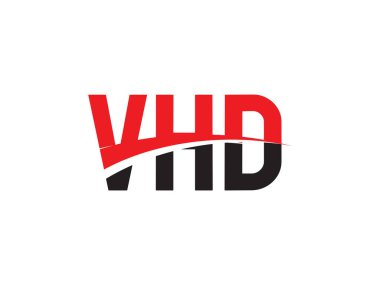 Beyaz arkaplan, vektör logosu üzerinde vhd harfleri izole