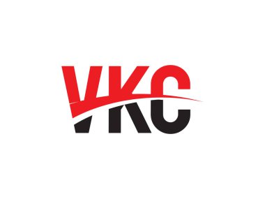 vkc harfleri beyaz arkaplan, vektör logosu üzerinde izole edildi