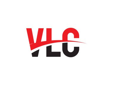 vlc harfleri beyaz arkaplanda izole edildi, vektör logosu