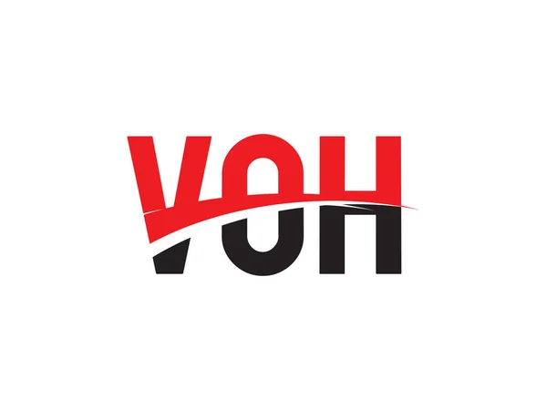 Voh Bokstäver Isolerade Vit Bakgrund Vektor Logotyp — Stock vektor