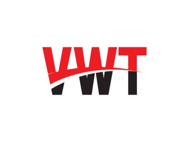 Beyaz arkaplanda vwt harfleri izole edilmiş, vektör logosu