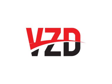 Beyaz arkaplan ve vektör logosunda vzd harfleri izole edildi