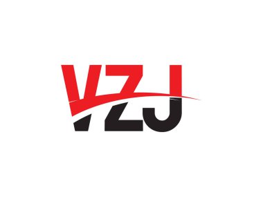 Beyaz arkaplan, vektör logosu üzerinde vzj harfleri izole