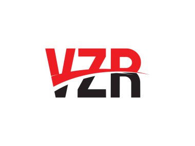 Beyaz arkaplan, vektör logosu üzerinde vzr harfleri izole