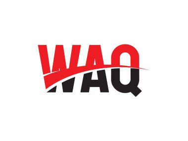 Beyaz arkaplanda izole edilmiş waq harfleri, vektör logosu