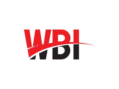 wbi harfleri beyaz arkaplanda izole edildi, vektör logosu