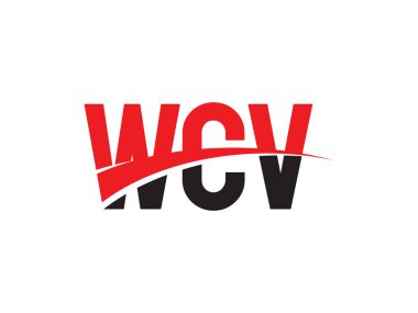 Beyaz arkaplan, vektör logosu üzerinde wcv harfleri izole