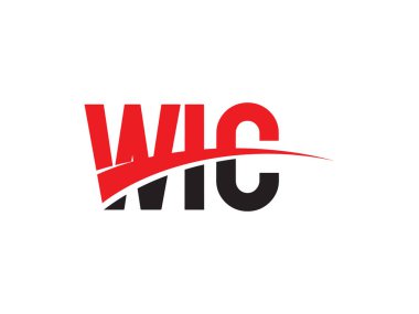Beyaz arkaplanda izole edilmiş wic harfler, vektör logosu