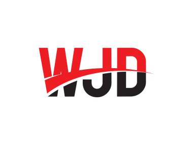 Beyaz arkaplan ve vektör logosunda WJD harfleri izole edildi