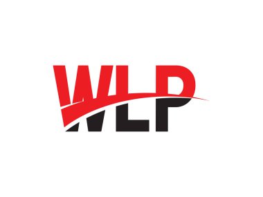 Beyaz arkaplanda izole edilmiş wlp harfleri, vektör logosu