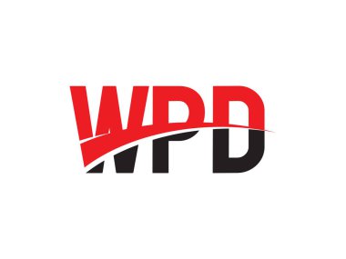 Beyaz arkaplan ve vektör logosunda wpd harfleri izole edildi