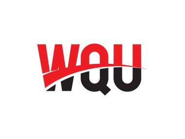 wqu harfleri beyaz arkaplan, vektör logosu üzerinde izole