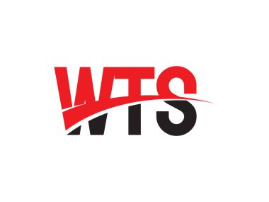 Beyaz arkaplanda izole edilmiş wts harfleri, vektör logosu