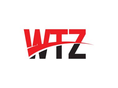 Beyaz arkaplan, vektör logosu üzerinde wtz harfleri izole