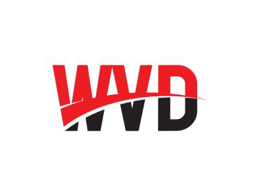 Beyaz arkaplanda izole edilmiş wvd harfleri, vektör logosu