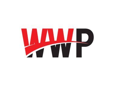 Beyaz arkaplanda izole edilmiş wwp harfleri, vektör logosu