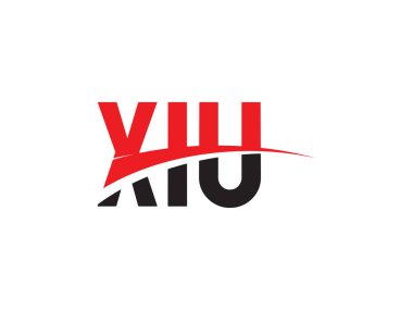 Beyaz arkaplanda izole edilmiş xiu harfleri, vektör logosu