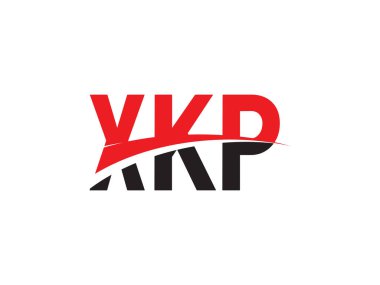 xkp harfleri beyaz arkaplanda izole edildi, vektör logosu
